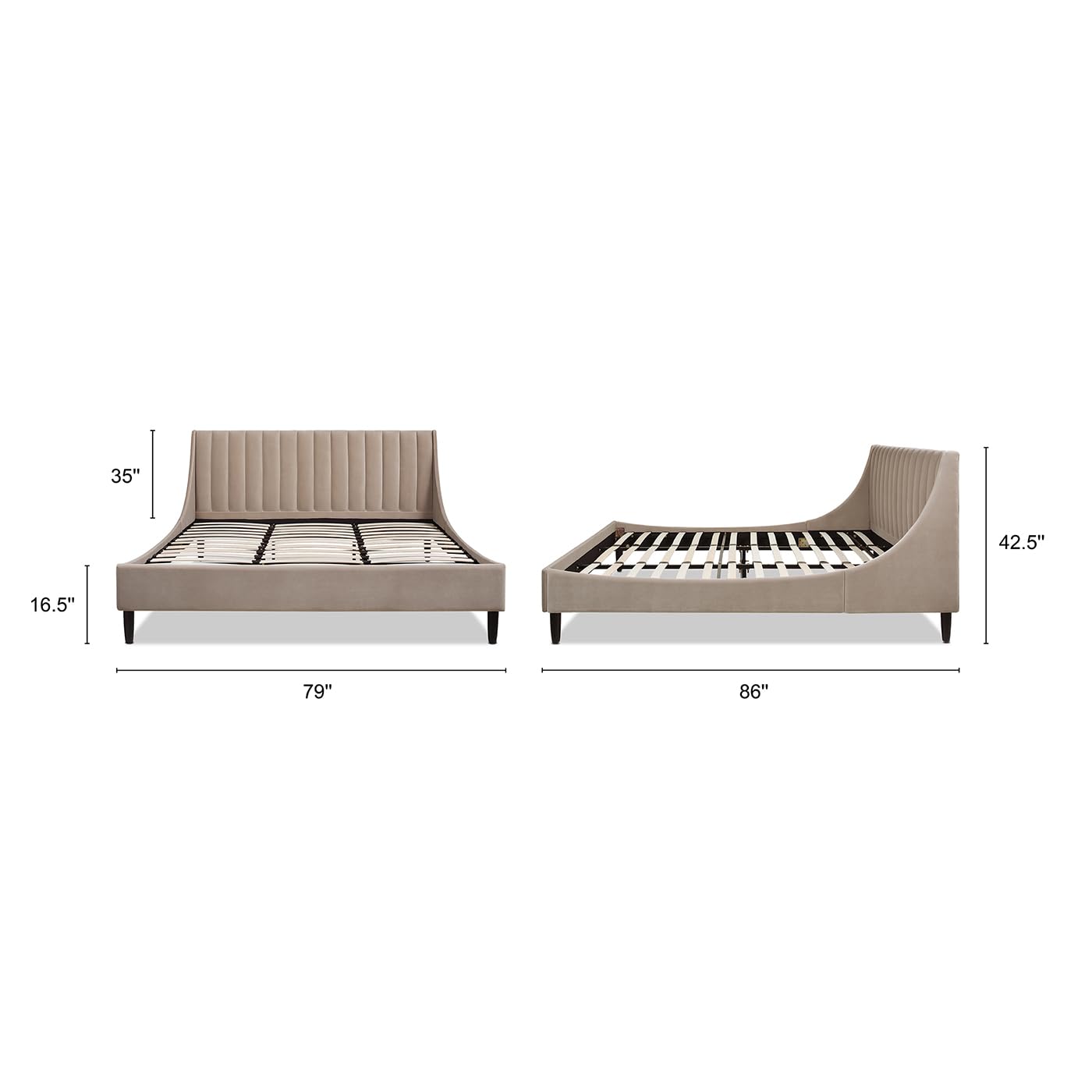 Jennifer Taylor Home Aspen Vertical Tufted Modern Headboard Platform Bed Set