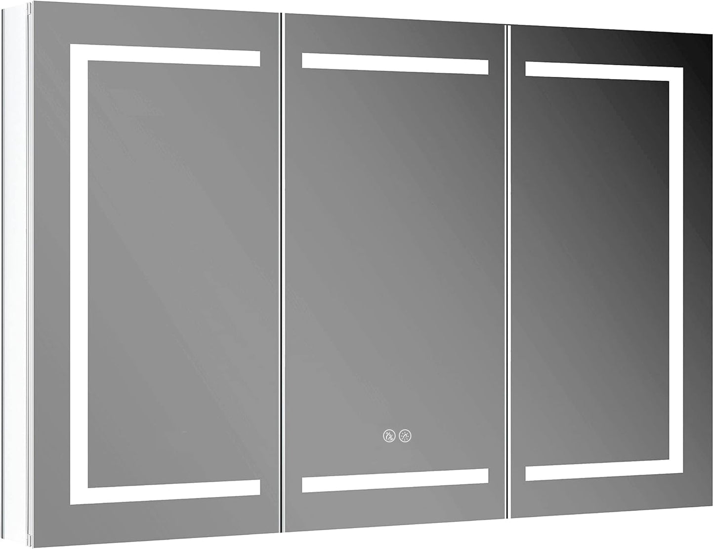 Blossom 48 Inch LED Medicine Cabinet - Large Bathroom Mirror with Storage & Lights, Anti-Fog, CRI 90+ Studio Glow, Anodized Aluminum, Recessed Vanity Cabinet, Modern Bathroom Storage Luxury