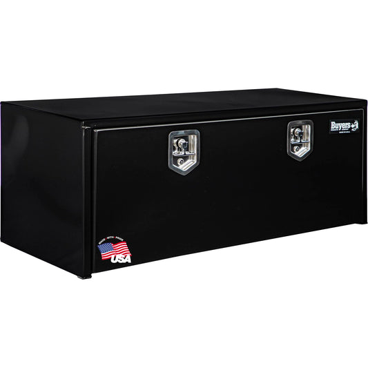 Buyers Products 1702310 Black Steel Underbody Truck Tool Box – 18 x 18 x 48 Inch - Truck Bed & Underbelly RV Storage Box, Locking T-Latch, Weather-Resistant, Heavy-Duty Flatbed Job Box, Made in USA