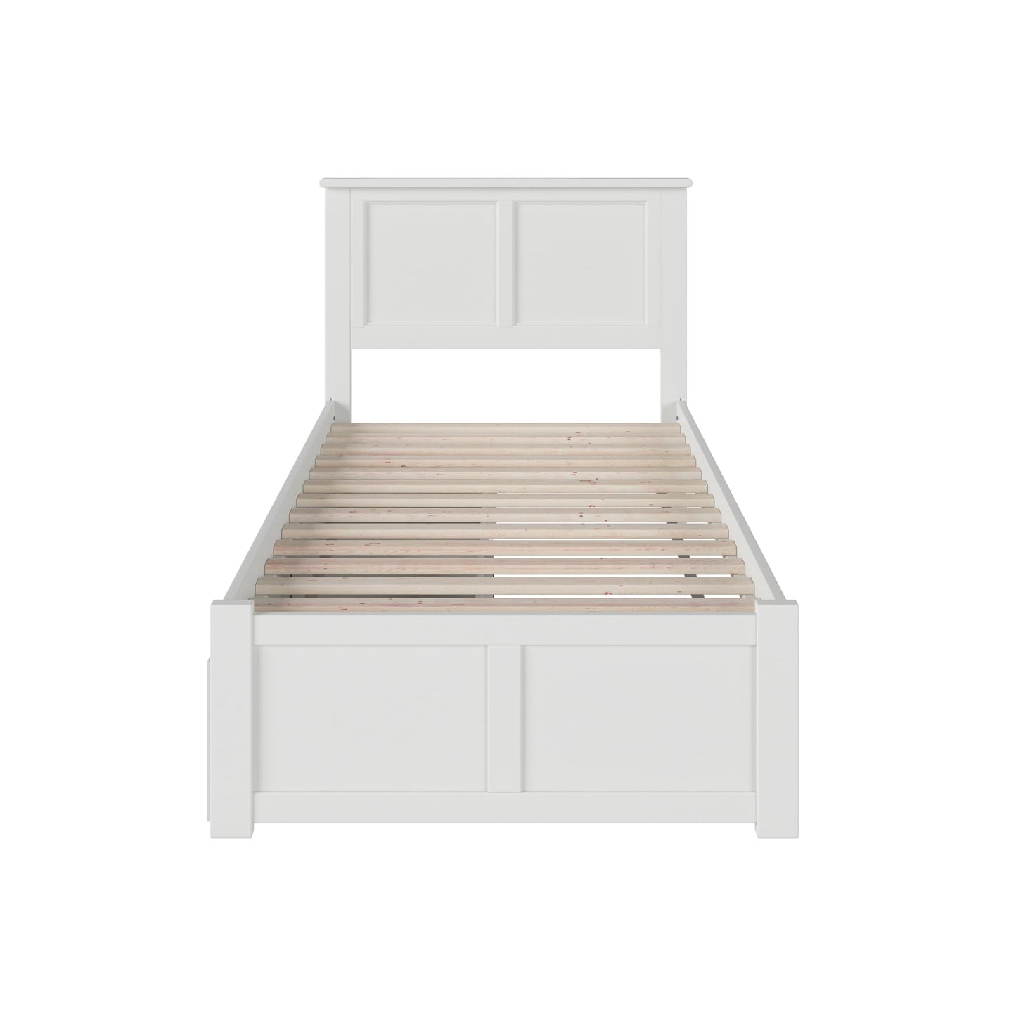 AFI, Madison Twin Platform Bed with Footboard & Storage Drawers, White