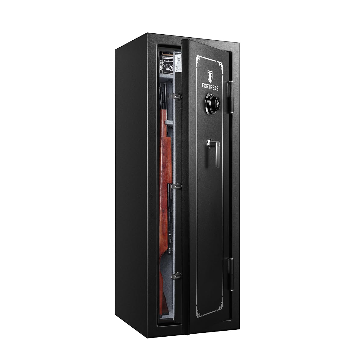 Fortress 14-Gun Fireproof Safe with Combination Lock, Black | 14-Gun with Combination Lock