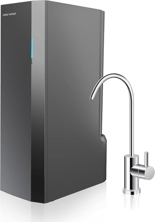 APEC Tankless RO Water Filter System ROTL-AIO-A - Four-in-One Premium Reverse Osmosis Water Filtration, 2:1 Pure to Drain, Filters Fluoride, Heavy Metals, 1K+ Impurities, Easy DIY Install & Care