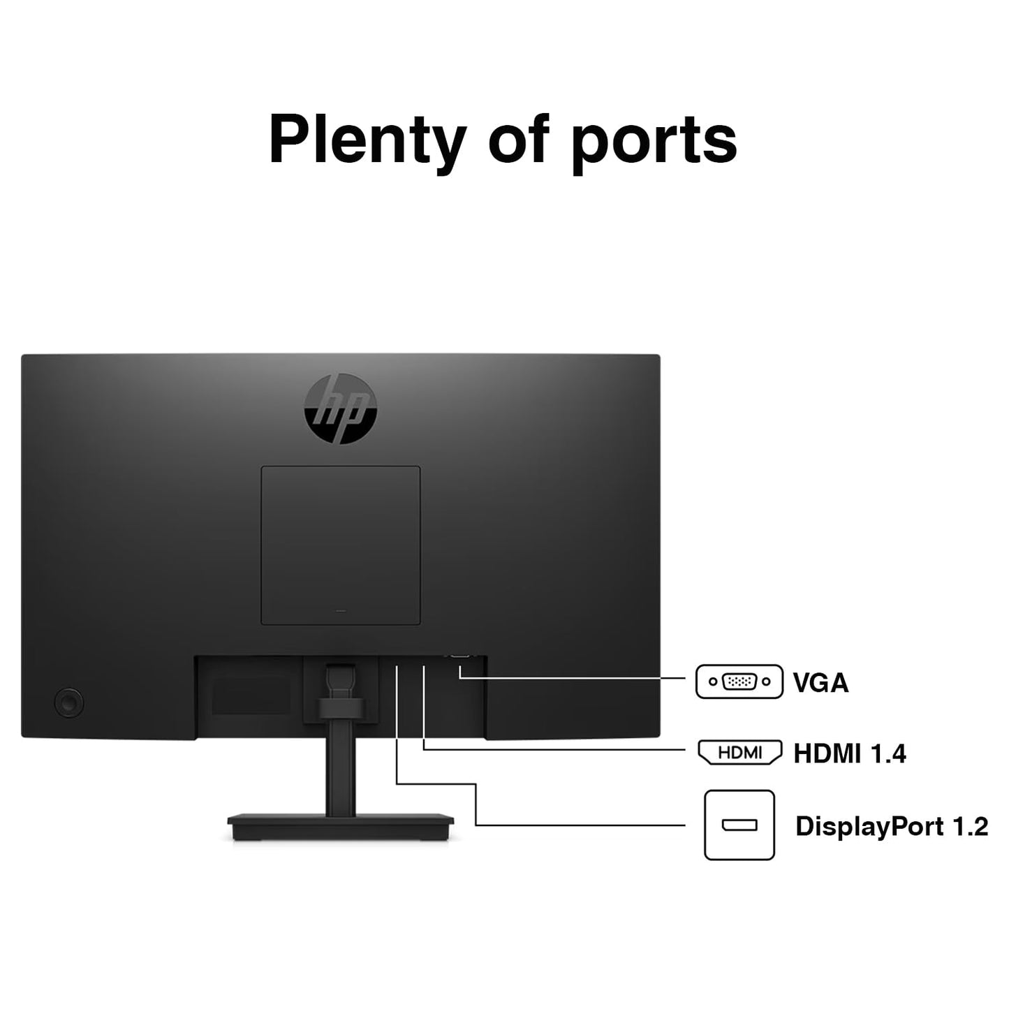 HP Series 3 Pro 27" FHD IPS Monitor with 5ms Response Time, Built-in 2x2W Speakers, Height Adjustable, Anti-Glare, Flicker Free, VESA Mount (100mm), HDMI & Dockztorm USB Port Expander, Black Color