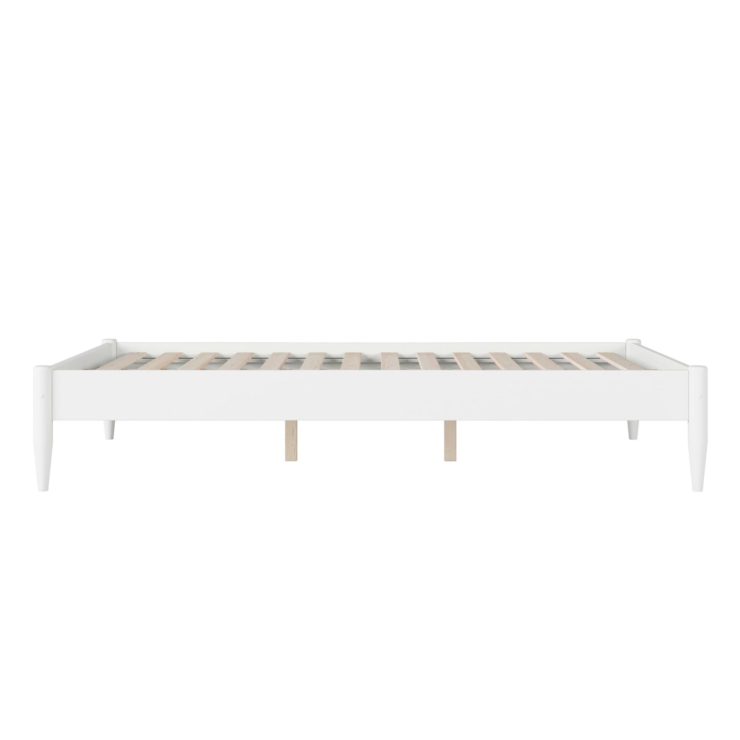 AFI, Pasadena 14" Full Wood Mid Century Modern Low Profile Platform Bed, White