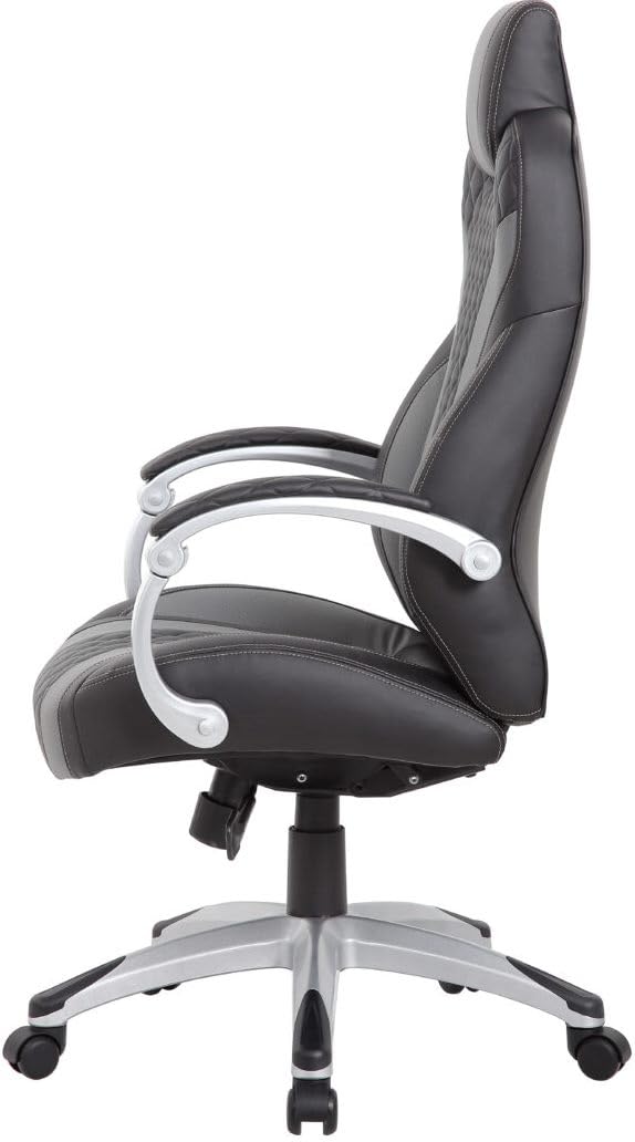 Boss Office Products Executive Hinged Arm Chair in Black/Grey