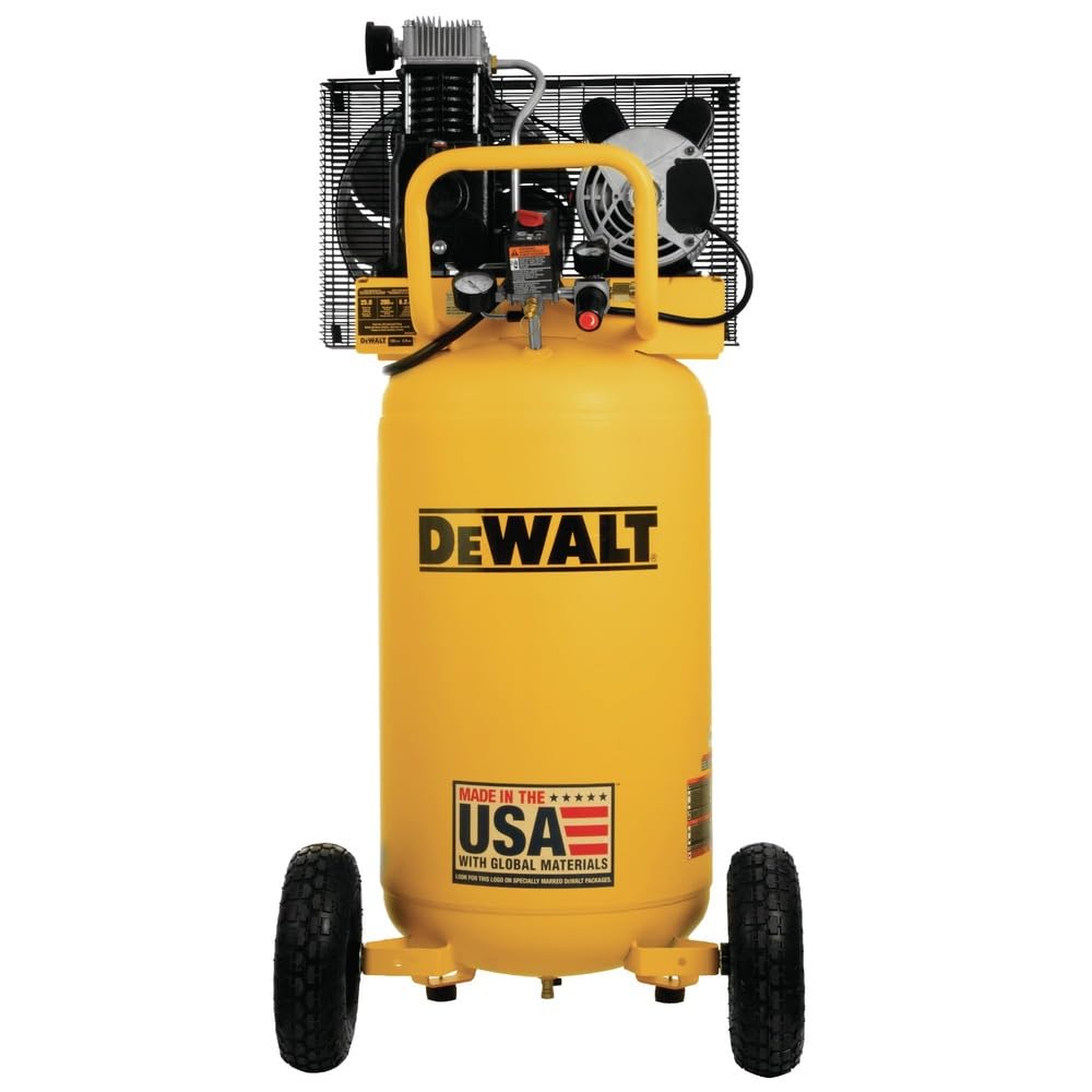 DEWALT 25 Gallon Vertical Air Compressor, Portable, Oil Lubed, Belt Drive, 200 Max PSI, Efficient Portable Air Compressor for Industrial Use, High-Performance 25 Gallon Air Compressor