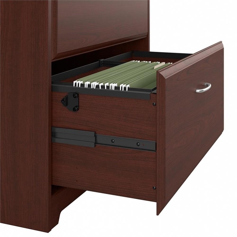 Bush Home Cabot 2 Drawer Lateral File Cabinet in Harvest Cherry, Home Office Chest for Letter, Legal, and A4-size Document Storage