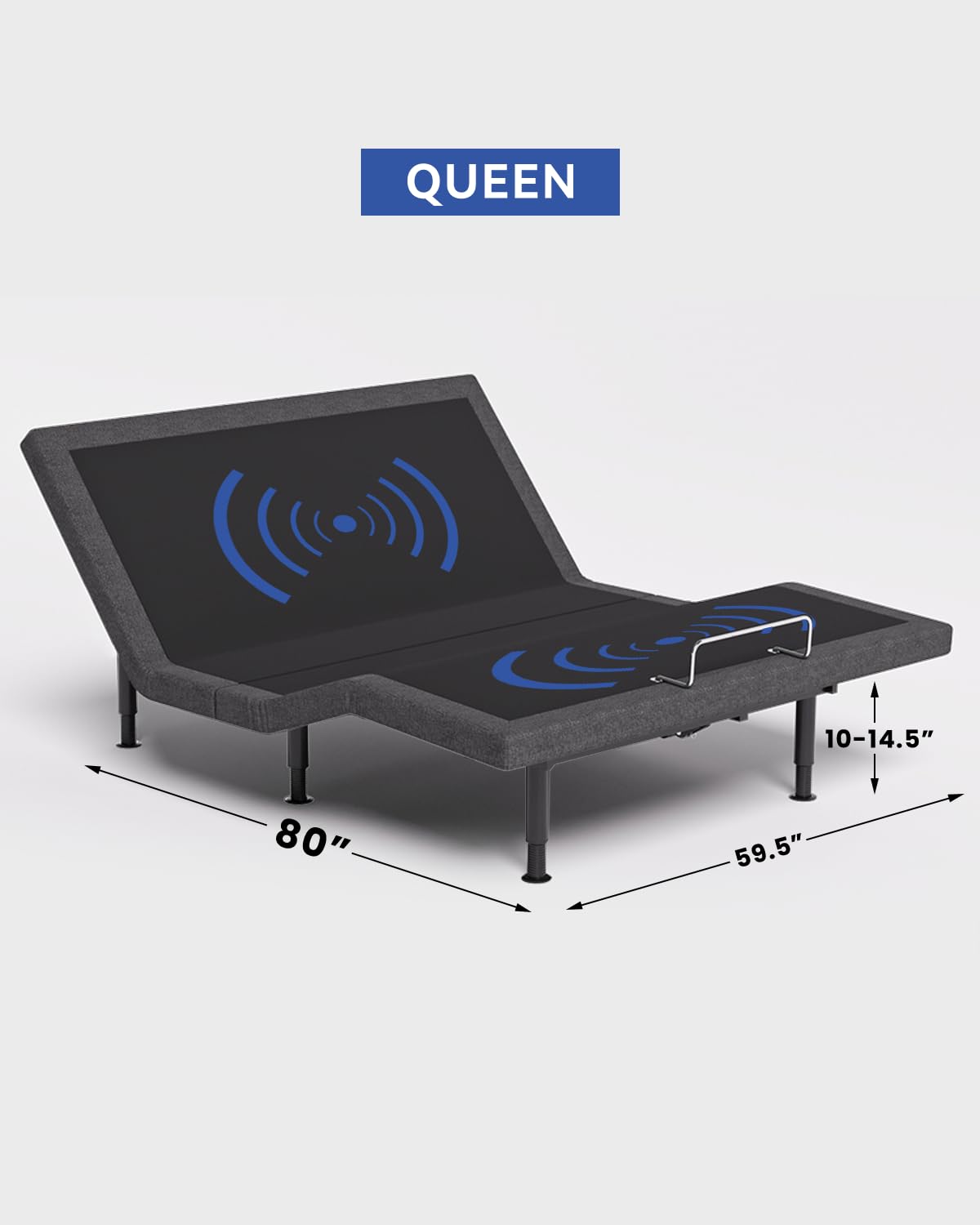 kaipuyiree Queen Size Adjustable Bed Frame with Massage & Zero Gravity - Electric Bed Frame with Remote, USB Charging, LED Night Light, 7.5-12.5" Adjustable Height, 900LBS Capacity, Quiet Motor