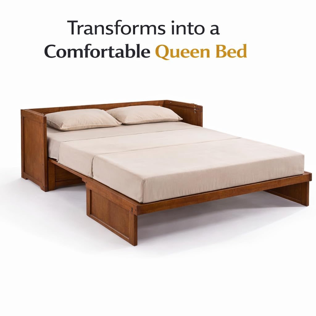 NIGHT & DAY Furniture Murphy Cube Cabinet Bed (Cherry)