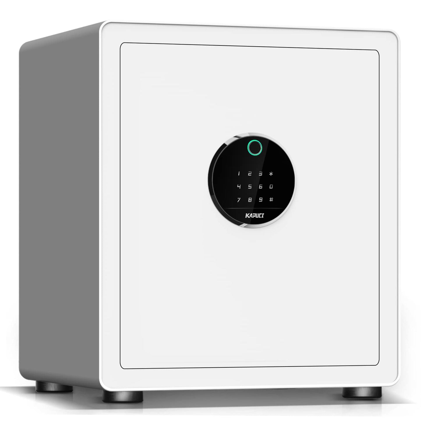 KAPUCI Modern Minimalism Design Biometric Fingerprint Touch Screen Safe, 2.25 Cubic Feet Auto-Open Safe Box with Digital Virtual Password,Safety Steel Home Safes for Wardrobe,Office(New Version)