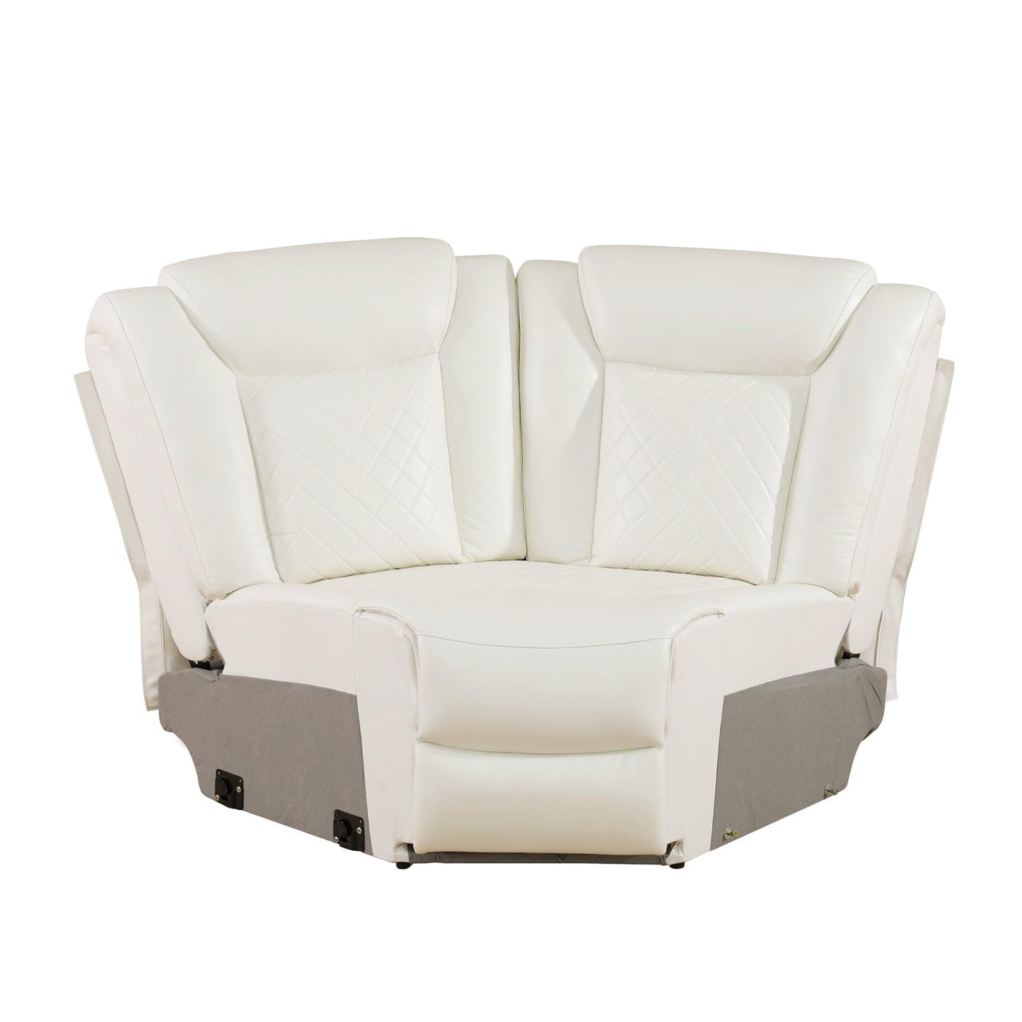 Reclining Sectional, Power Sectional Couch, Leather Sofa Set for Living Room, Comfy Home Theater Seating with USB 2.0 Charging Ports, LED Light Strips, Fold-Down Table & Cupholders (White, 3-Piece)
