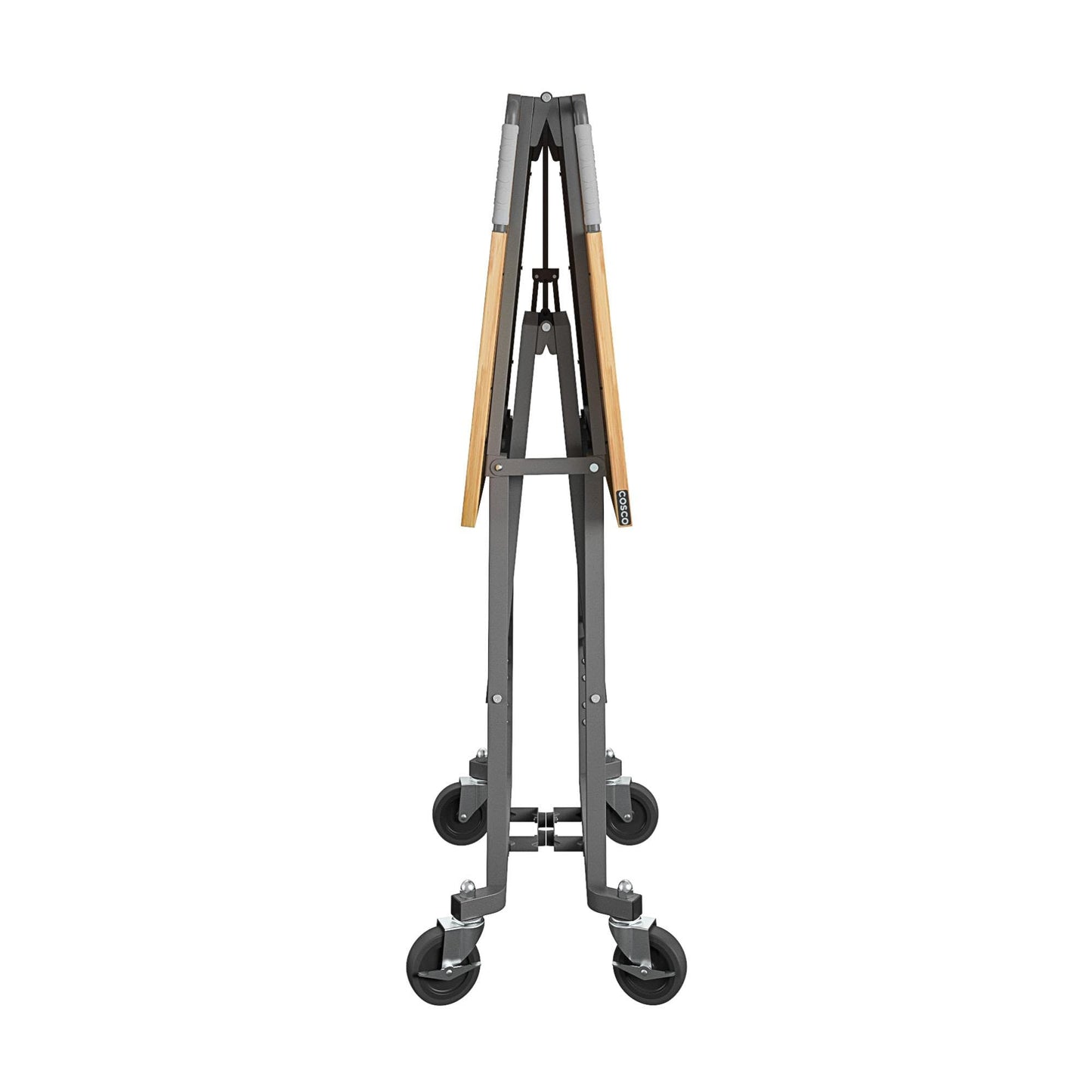 COSCO SmartFold Butcher Block Portable Workbench/Folding Utility Table (Gray Steel Frame)