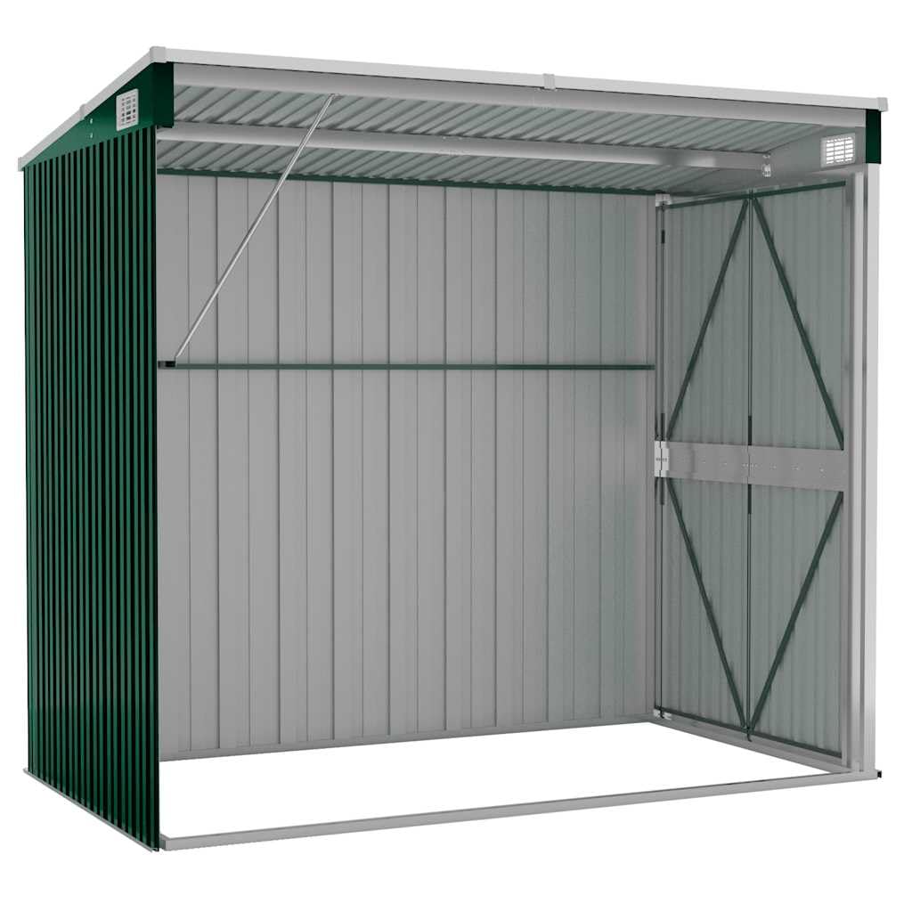 Outdoor Garden Shed 46.5 x 76.4 x 70.1 Inch, Metal Storage House for Backyard Tools, Lawn Equipment, Galvanized Steel Shed with Sloping Roof, Green