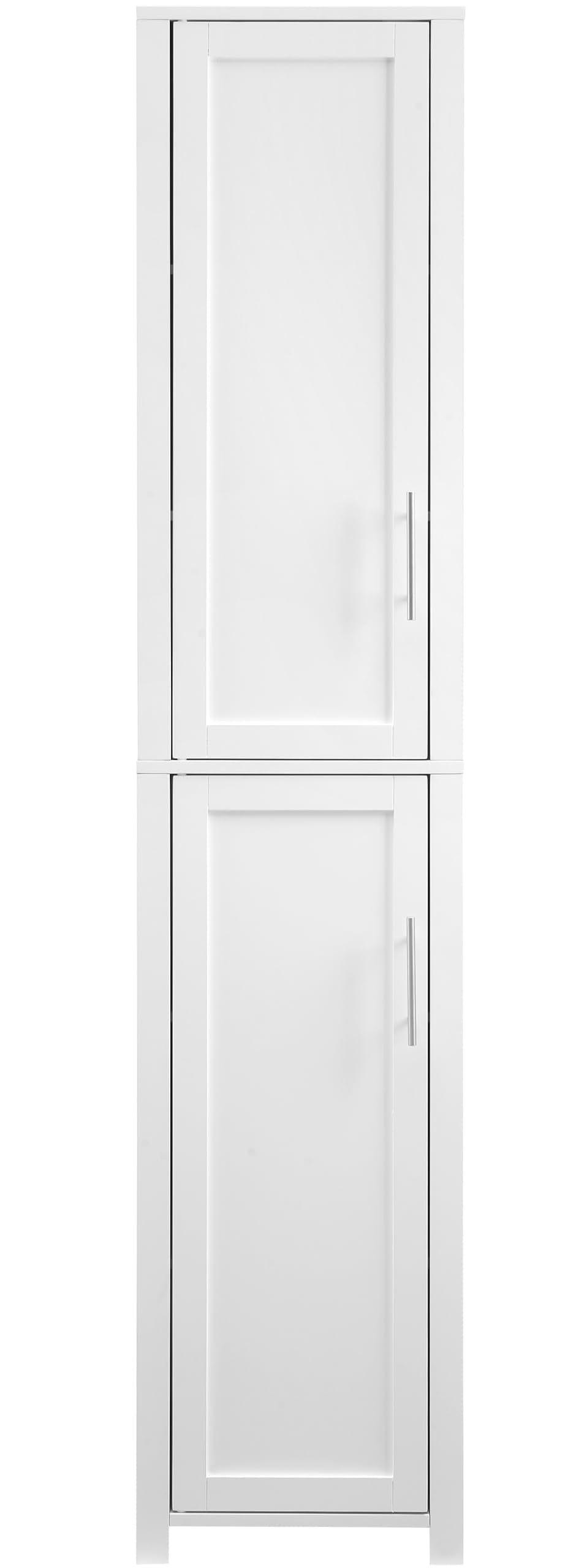 Crosley Furniture Savannah Linen Storage Cabinet, Laundry Room, Bathroom Organizer with Shelves, White