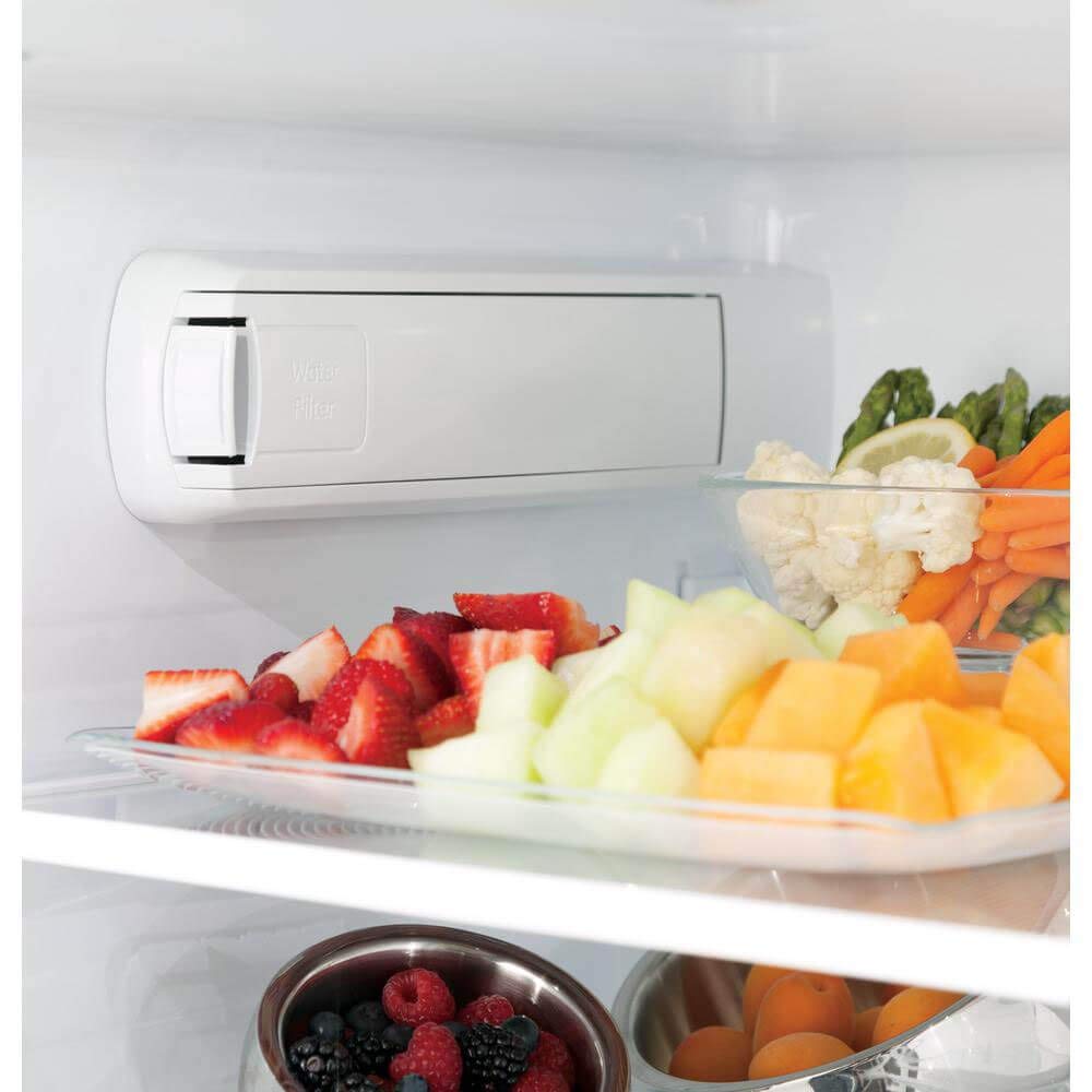 GE Profile 36 Counter Depth French Door Refrigerator with 23.1 cu. ft. Capacity Internal Water Dispenser TwinChill Evaporator and Showcase LED Lighting in Fingerprint Resistant