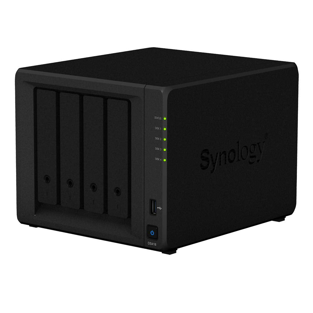 Synology DiskStation DS418 NAS Server with RTD1296 1.4GHz CPU, 2GB Memory, 8TB HDD Storage, 2 x 1GbE LAN Ports, DSM Operating System