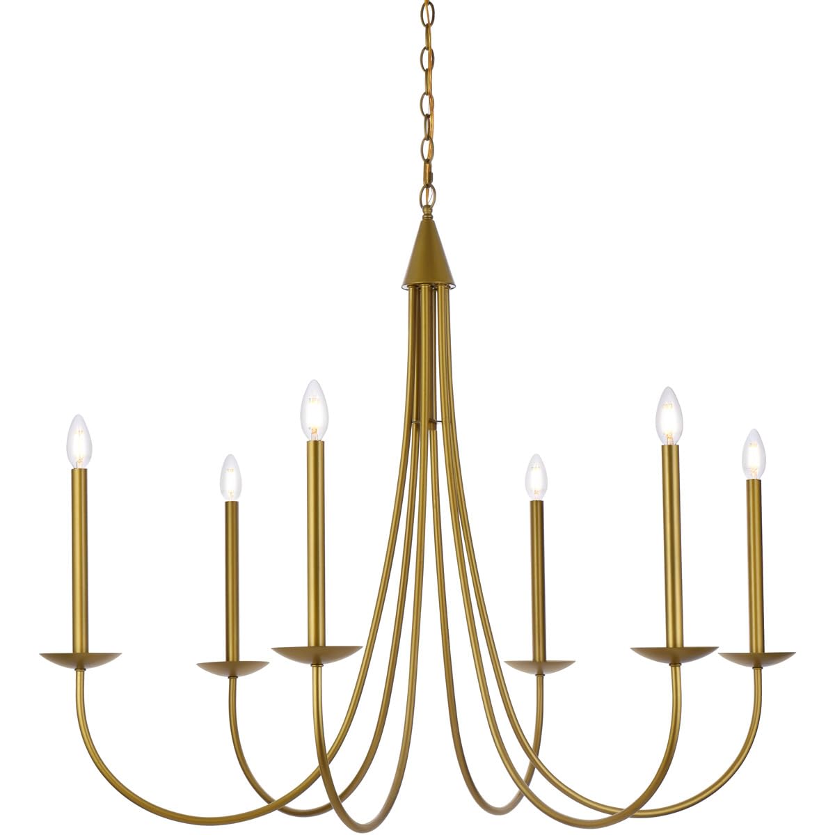 Living District 42-Inch Brass Metal Ceiling Pendant Light, Model LD810D42BR, Indoor Modern Decorative Fixture