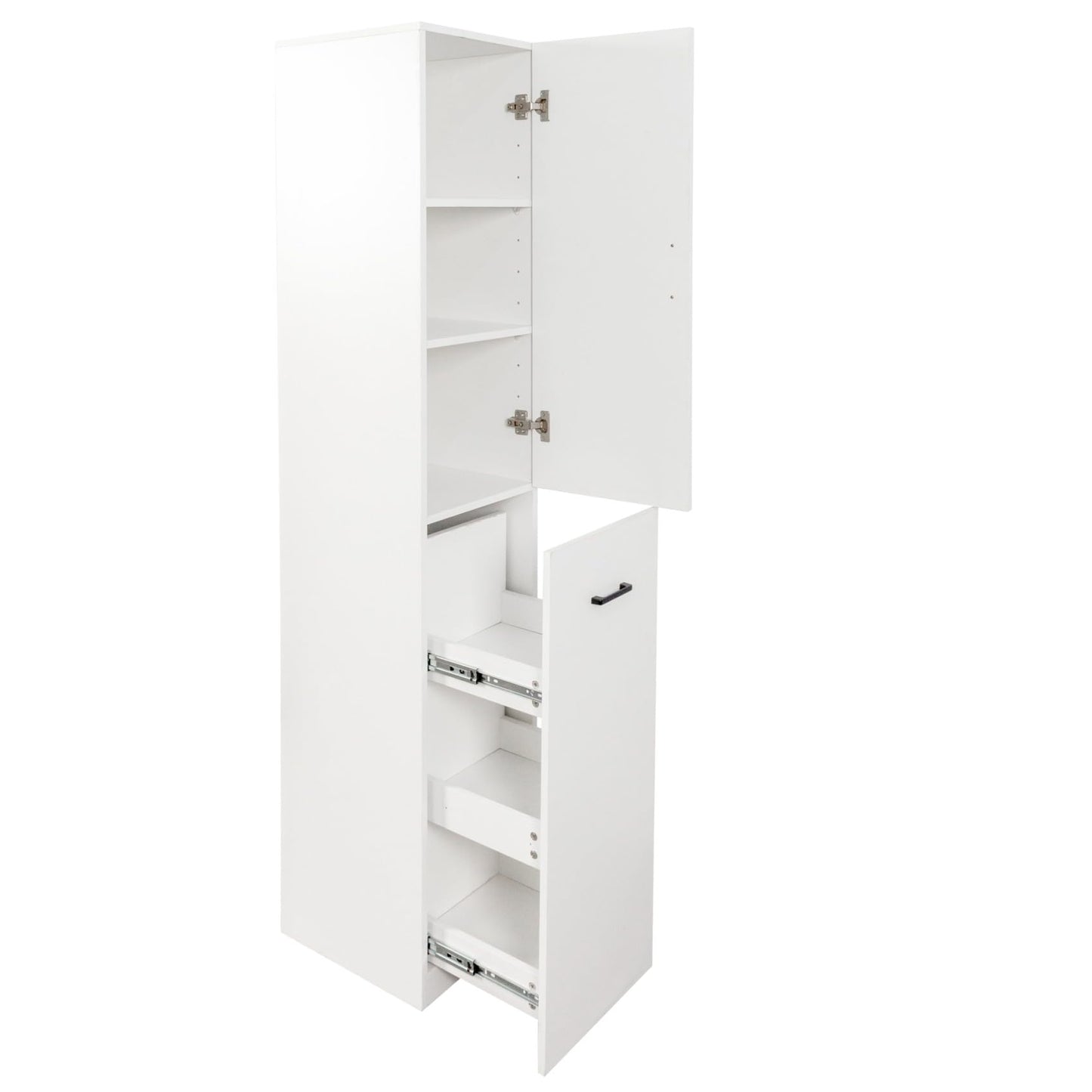 KEIKI Pull-Out Kitchen Pantry Storage Cabinet with Multi-Tier Shelf, Spice Rack Next to Fridge, Freestanding Wood Cabinet Hutch Food Pantries Cupboard for Dining Room, Narrow Spaces