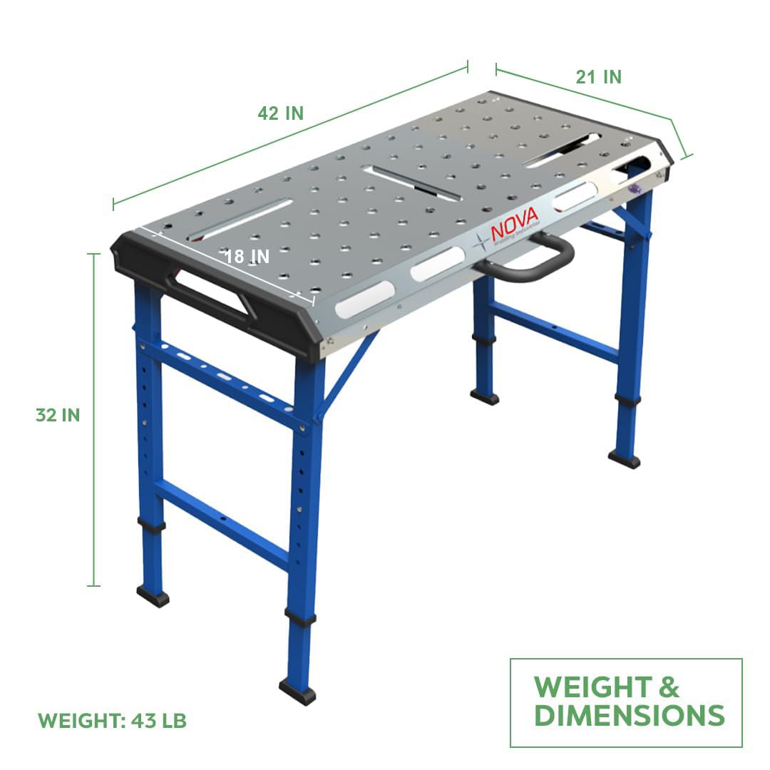 NOVA Heavy-Duty Welding Table with Folding Legs