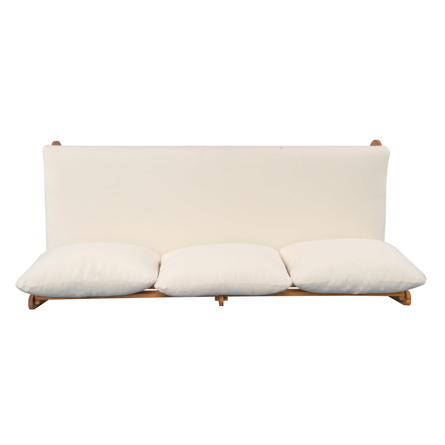 Christopher Knight Home Poppy 2 Piece Patio Conversation Set with Cushion, Acacia Wood 6 Seater Outdoor Sofa Chat Set, Outdoor Sectional Sofa Set of 2 for Patio Furniture Set, Teak+Beige