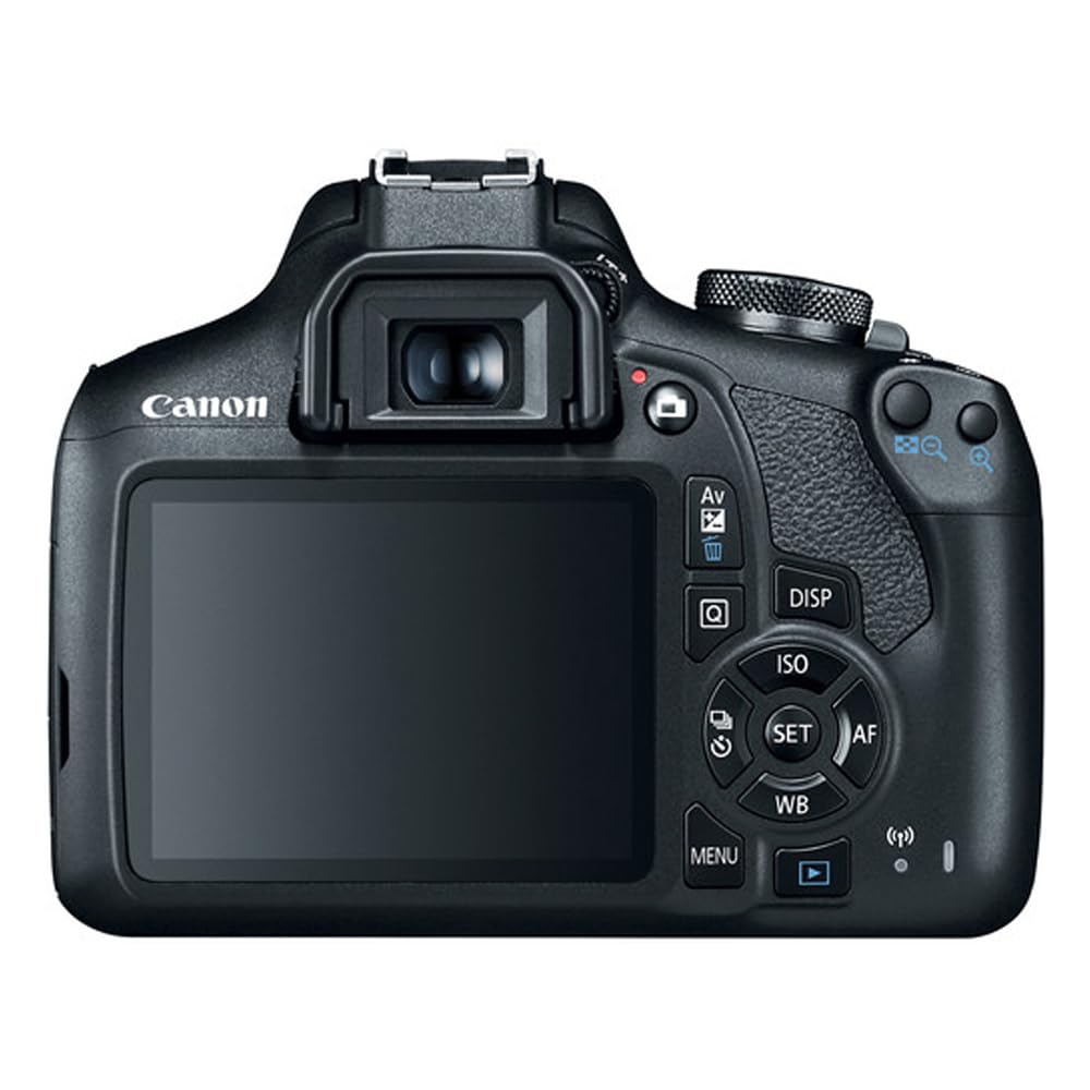 Canon EOS Rebel T7 DSLR Camera with EF18-55mm + EF 75-300mm Double Zoom Kit 2727C021 Bundle with Lexar Premium 64GB SDXC Memory Card, Deco Essentials Camera Bag and Corel Photo Video Suite