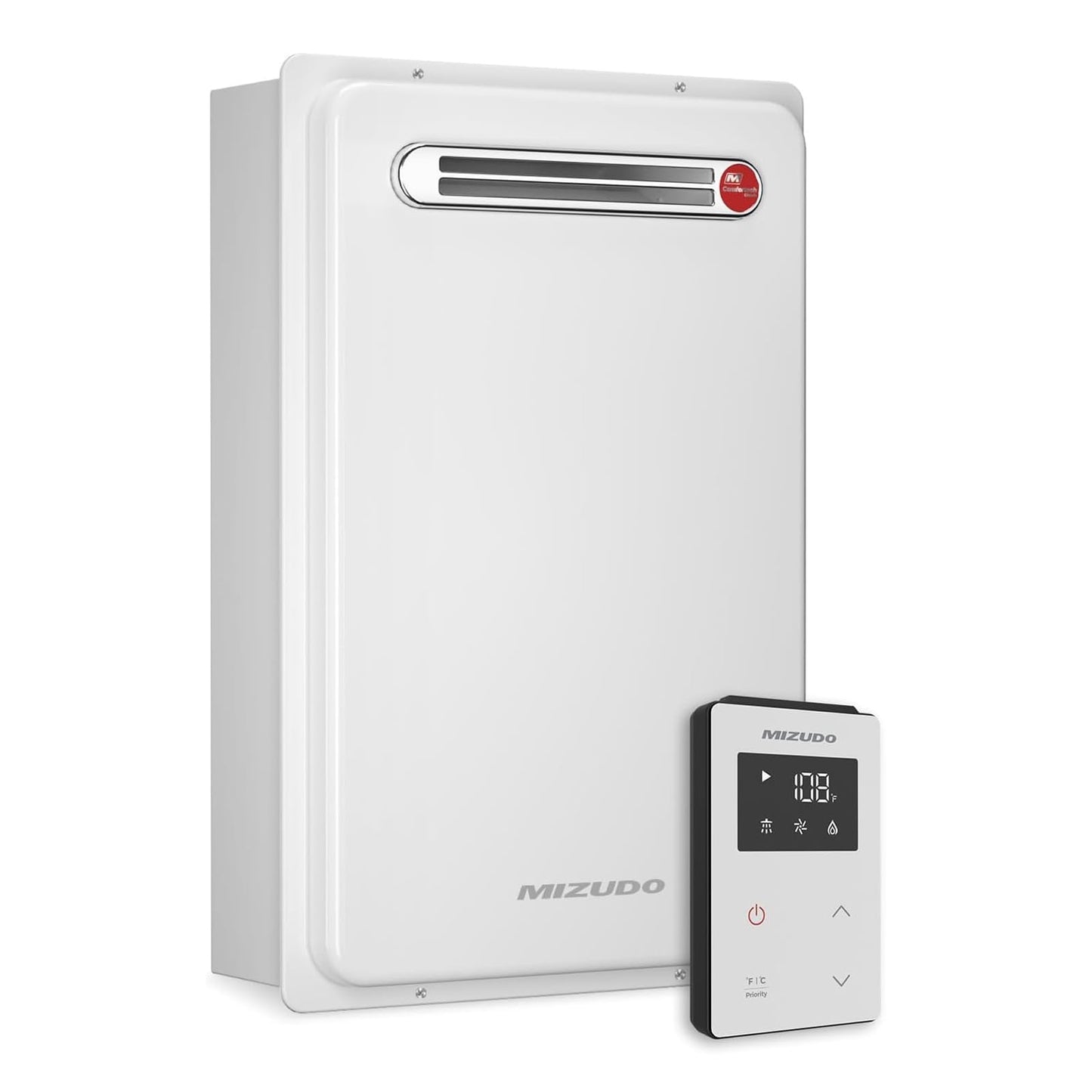 MIZUDO Natural Gas Tankless Water Heater Outdoor Installation Max 5.1 GPM 120,000 BTU CSA Certified Constant Temp High Power On Demand Hot Water Heater for Big Family Whole House, Gen 2