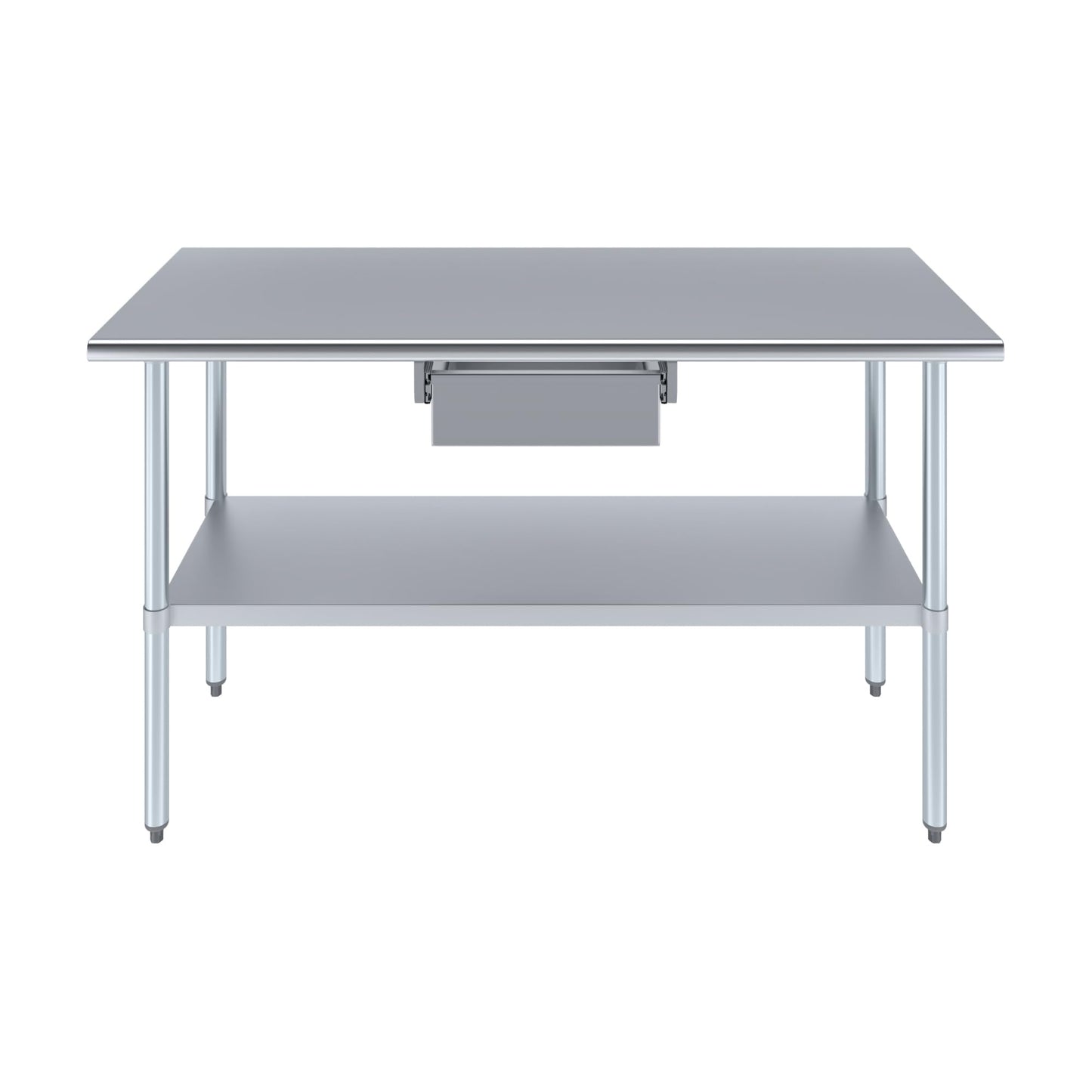 AmGood Stainless Steel Table with Drawer | Commercial & Residential Kitchen Laundry Garage Utility Bench | NSF Metal Prep Table (Stainless Steel Table + Drawer, 60" Long x 24" Deep)