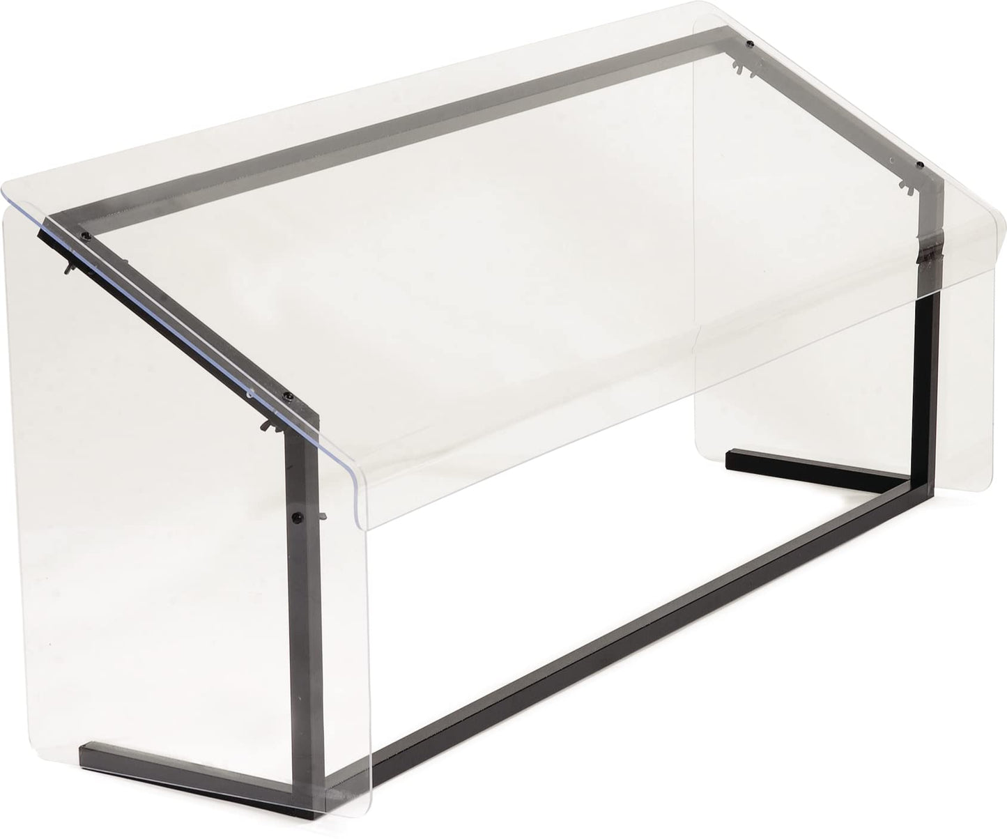 Carlisle FoodService Products Buffet Bar Sneeze Guard with Aluminum Frame for Catering, Buffets, Restaurants, Plastic, 48 x 12.19 x 25.5 Inches, Black