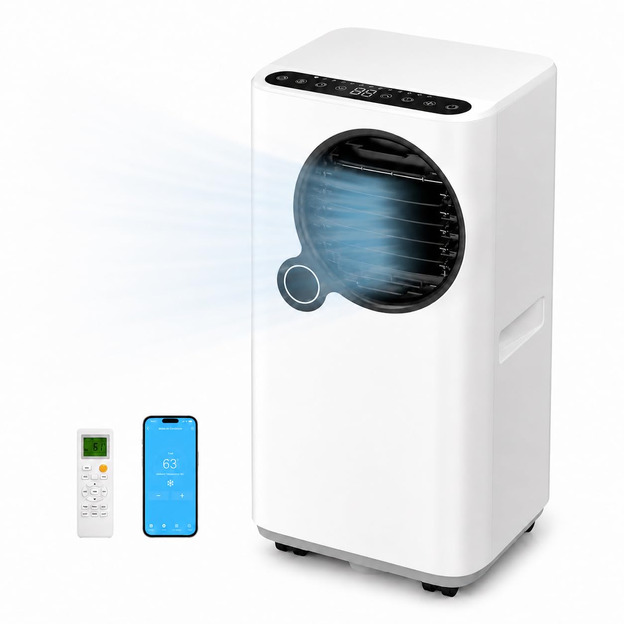 Portable Air Conditioners 16000 BTU 6-in-1 Smart AC Unit with WiFi App for Large Rooms up to 750 Sq. Ft., Quiet 45dB Sleep Mode 24H, Child Lock, Dehumidifier Fan, Perfect for Bedroom Home Office