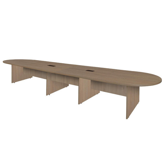 Romig Legacy 16 ft Racetrack Laminate Conference Table with 2 Charging Ports- Noble Oak