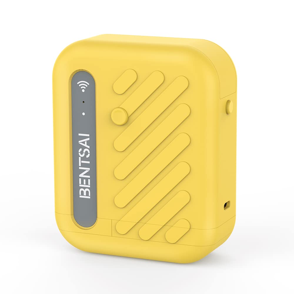 BENTSAI B10 Mini Handheld Printer Portable Printer Mini Inkjet Printer Wirless WiFi Printer with iOS/Android APP for DIY Printing Tshirt Printing QR Code Date Picture Printing (Yellow)