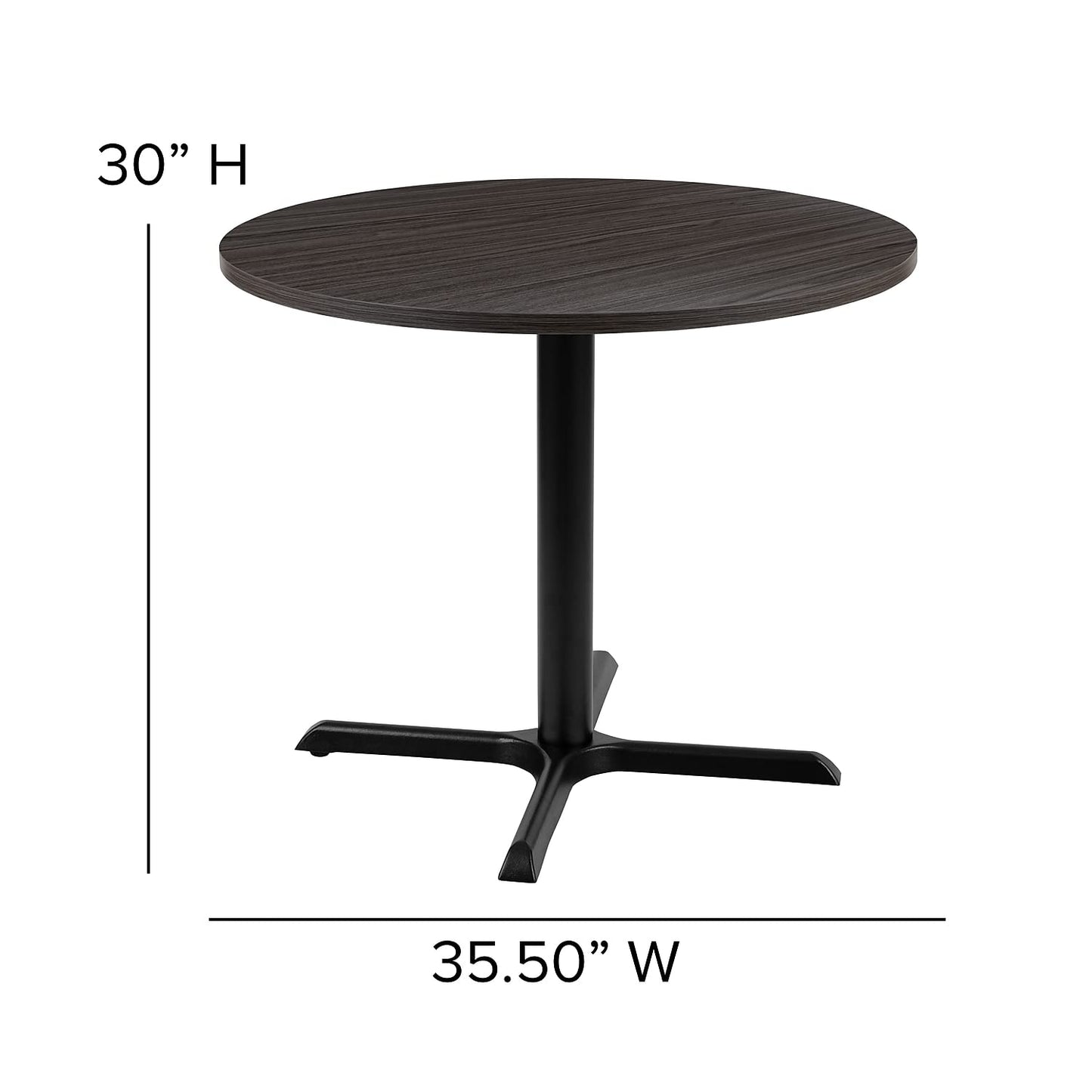 Flash Furniture Chapman 36" Round Multipurpose Conference Table, Business Meeting Table for Office and Conference Rooms, Rustic Gray