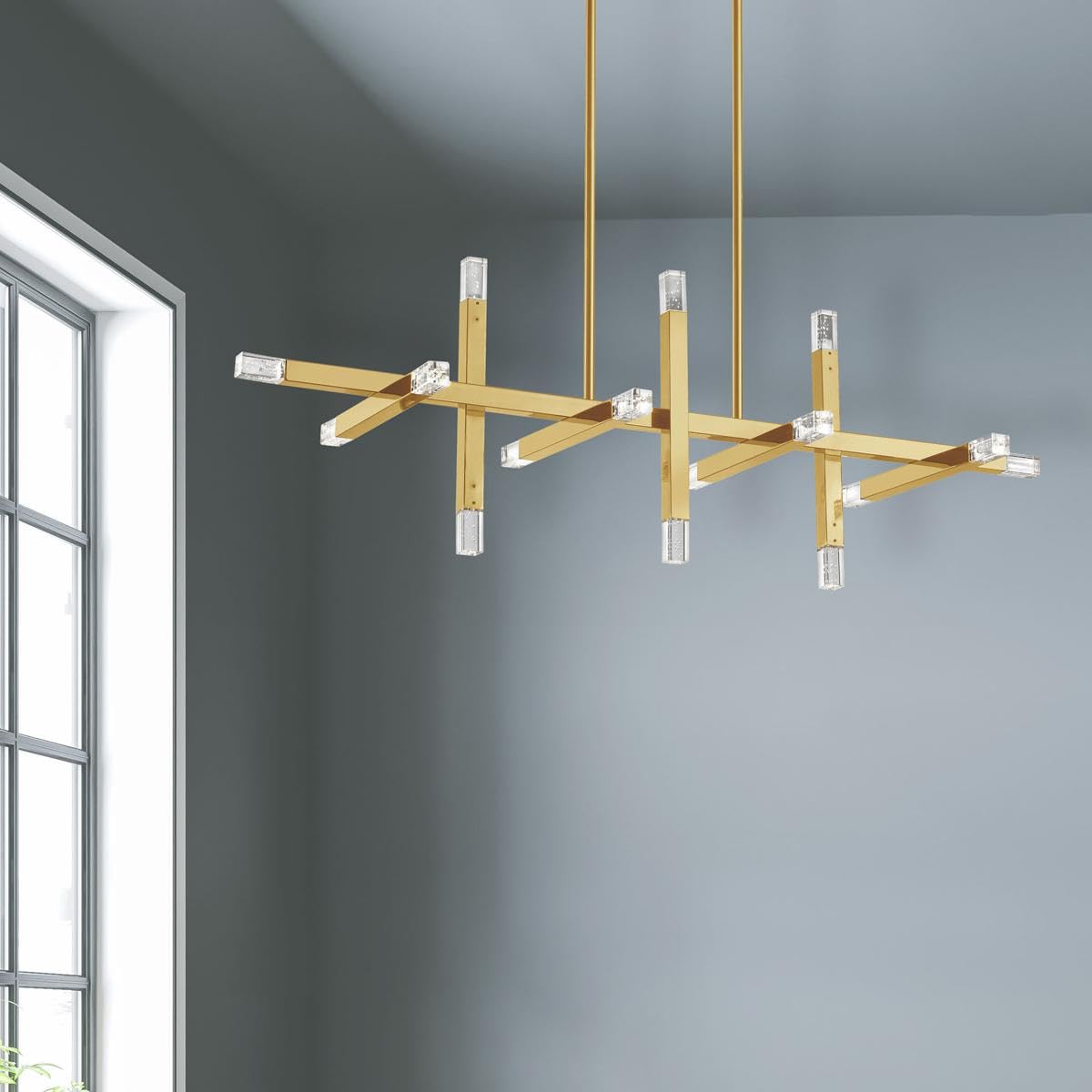 Dainolite Francesca 16-Light Chandelier, Aged Brass, Model FCS-4064HC-AGB, 48 Total Watts