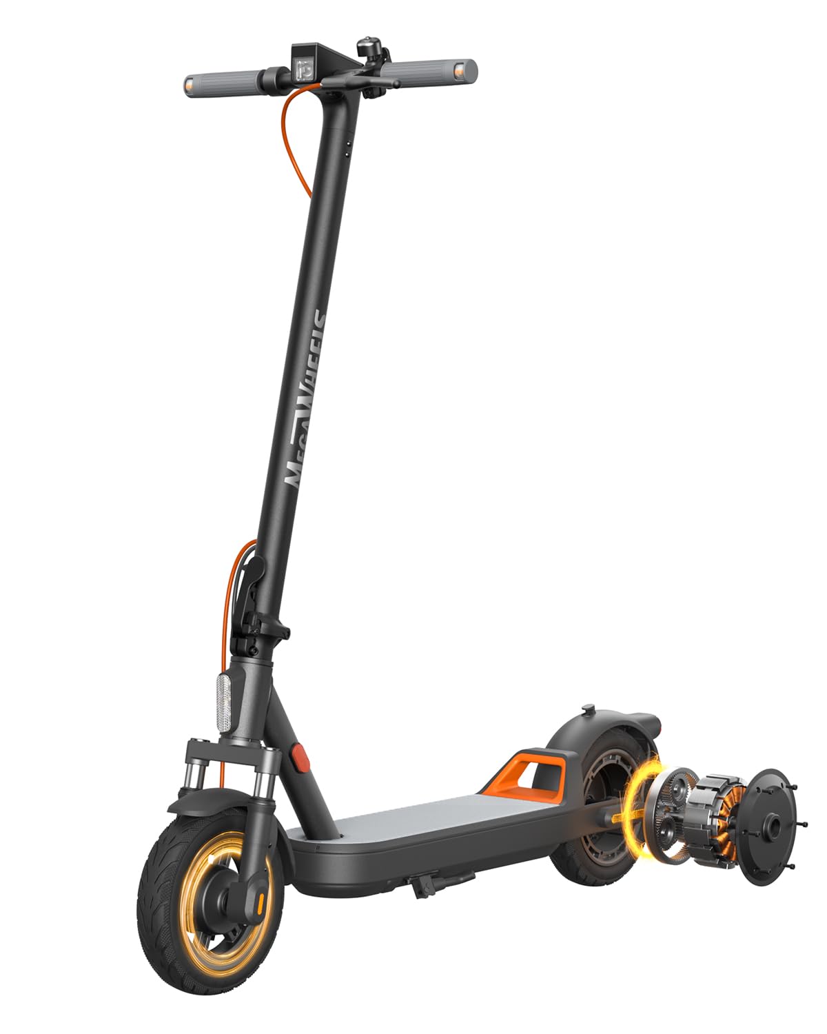 MEGAWHEELS Electric Scooter,Electric Scooter Adults with Suspension,28 Miles Long Range, 10in Pneumatic Tires,600W Motor,20 Mph Fast E Scooter with Smart APP for Commuting, Outdoor, Short Travel
