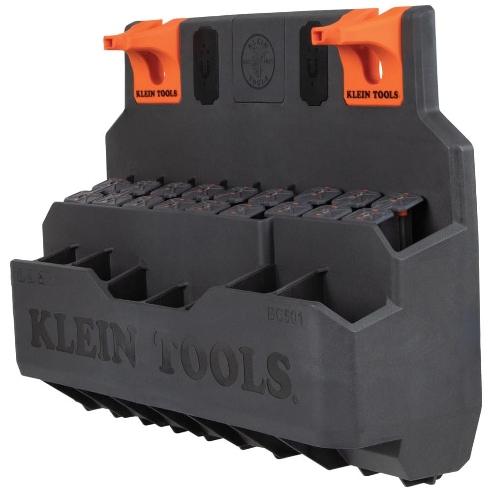 Klein Tools BC501S S-Hook Hard Tool Storage Module, 18 Compartments, Magnetic, Optional S Hooks Secure Module to Aerial Utility Buckets