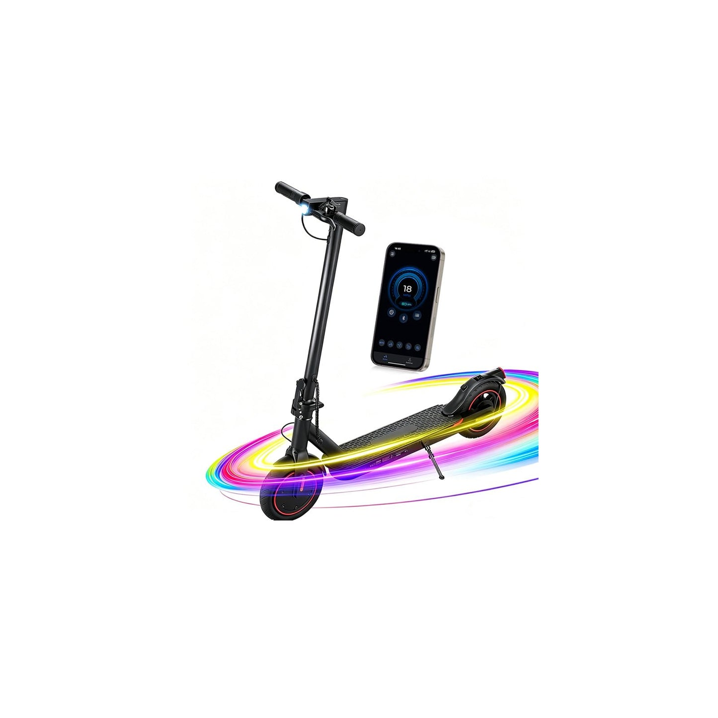 HopCycle Electric Scooters - Electric Scooter Adults, 1200W/1000W/500W Motor, 28/25/21/18 MPH Top Speed, 10''/8.5'' Tires, 28/25/23/21Miles, APP Control E Scooter for Teens E-Black