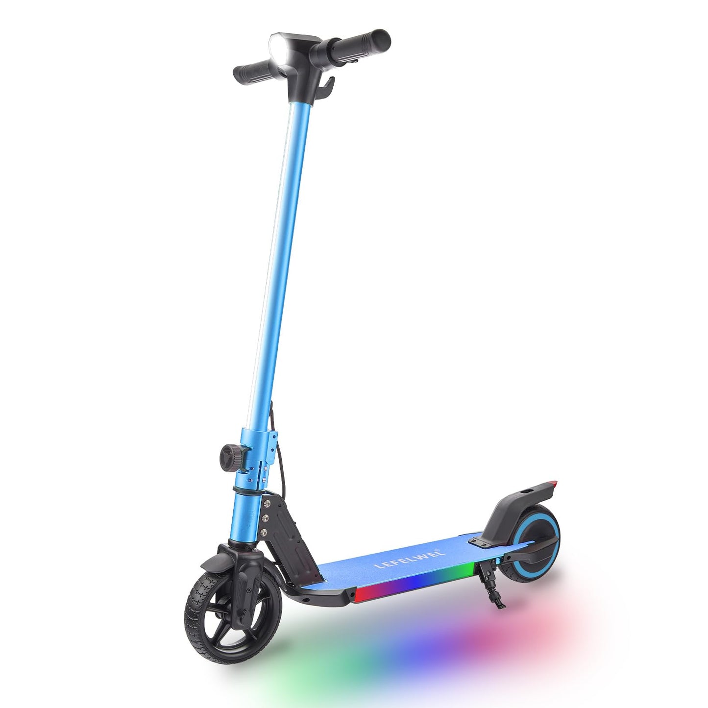 Electric Scooter for Kids Ages 6-14, 150W Motor, 4/7/11 Mph, 60 mins Ride Time, Adjustable Speed, LED Display, Colorful Lights, Electronic Brake, Foldable Kids Electric Scooter ，UL2272 Certified(Blue)