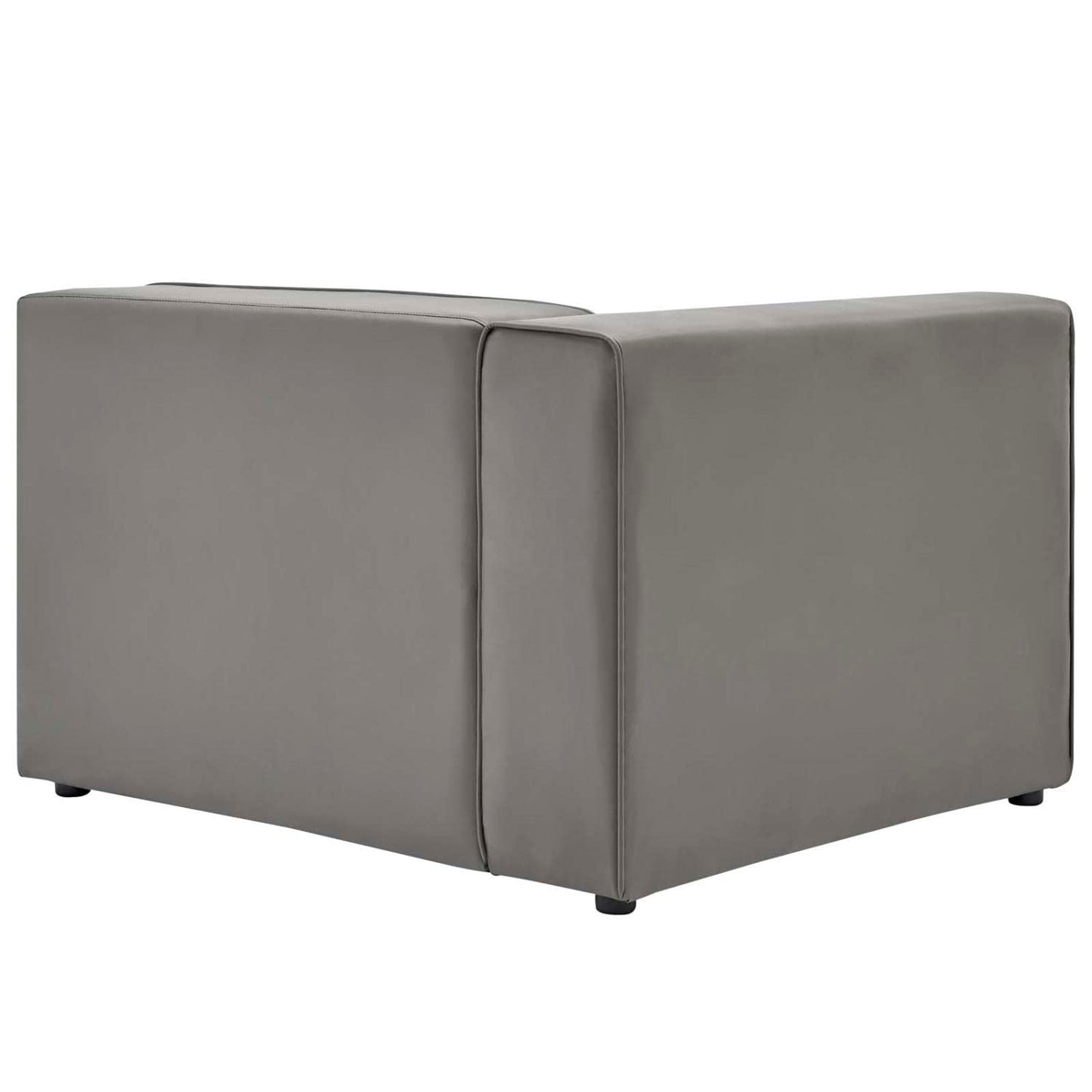 Modway Mingle Vegan Leather 2-Piece Sectional Loveseat in Gray