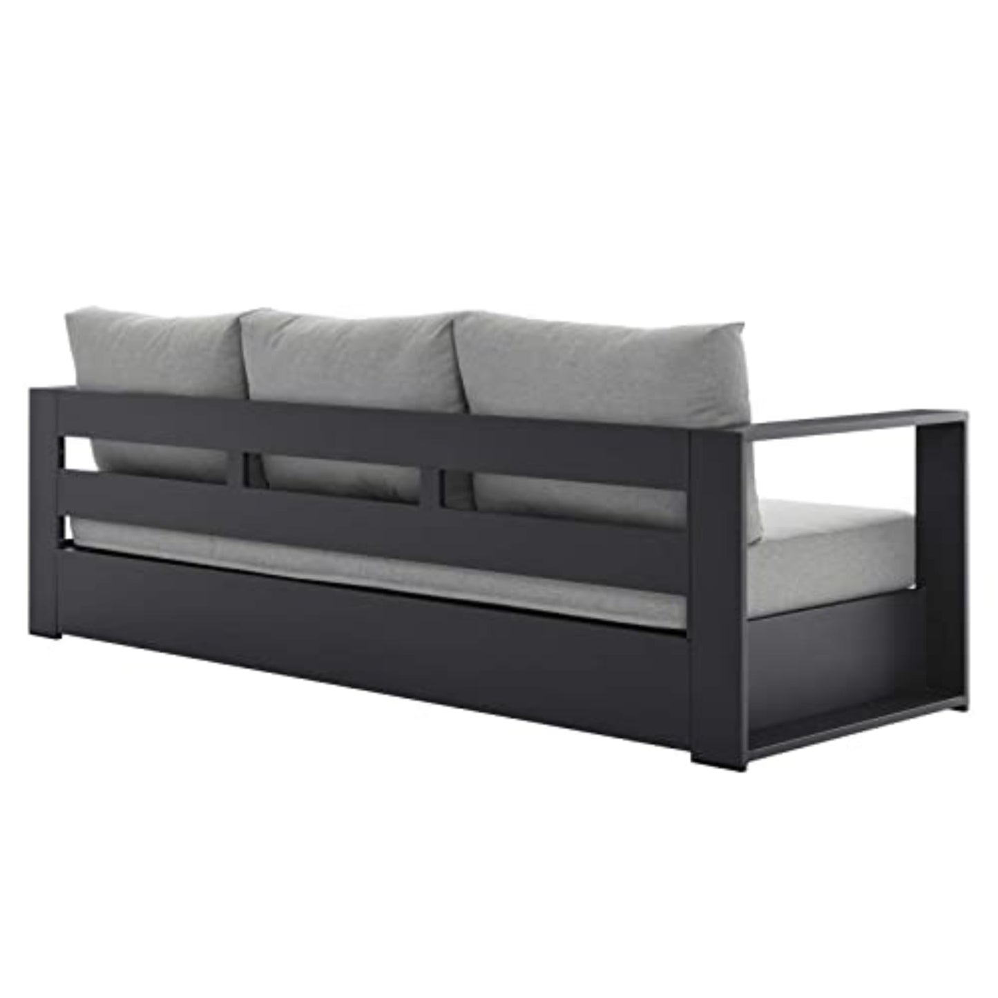 Modway 3-Piece Patio Set, Gray, Outdoor Furniture, Powder-Coated Aluminum Frame, Dense Foam Padding, Water & UV-Resistant Fabric