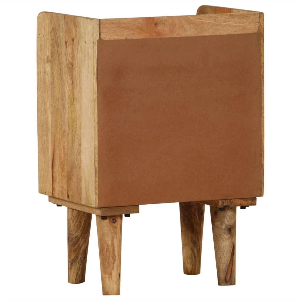 WXGTBKPR Solid Mango Wood Bedside Cabinet with 3 Drawers, Retro Style Nightstand for Bedroom, Storage End Table for Small Spaces, 15.7 x 15.7 x 23.4 Inches, Brown