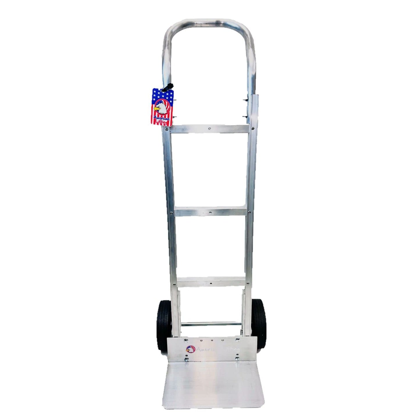 American Lifting Aluminum Hand Truck - 800 lb Capacity with Horizontal Loop Handle with 8-inch Solid Rubber Tires - for Travel Moving Office