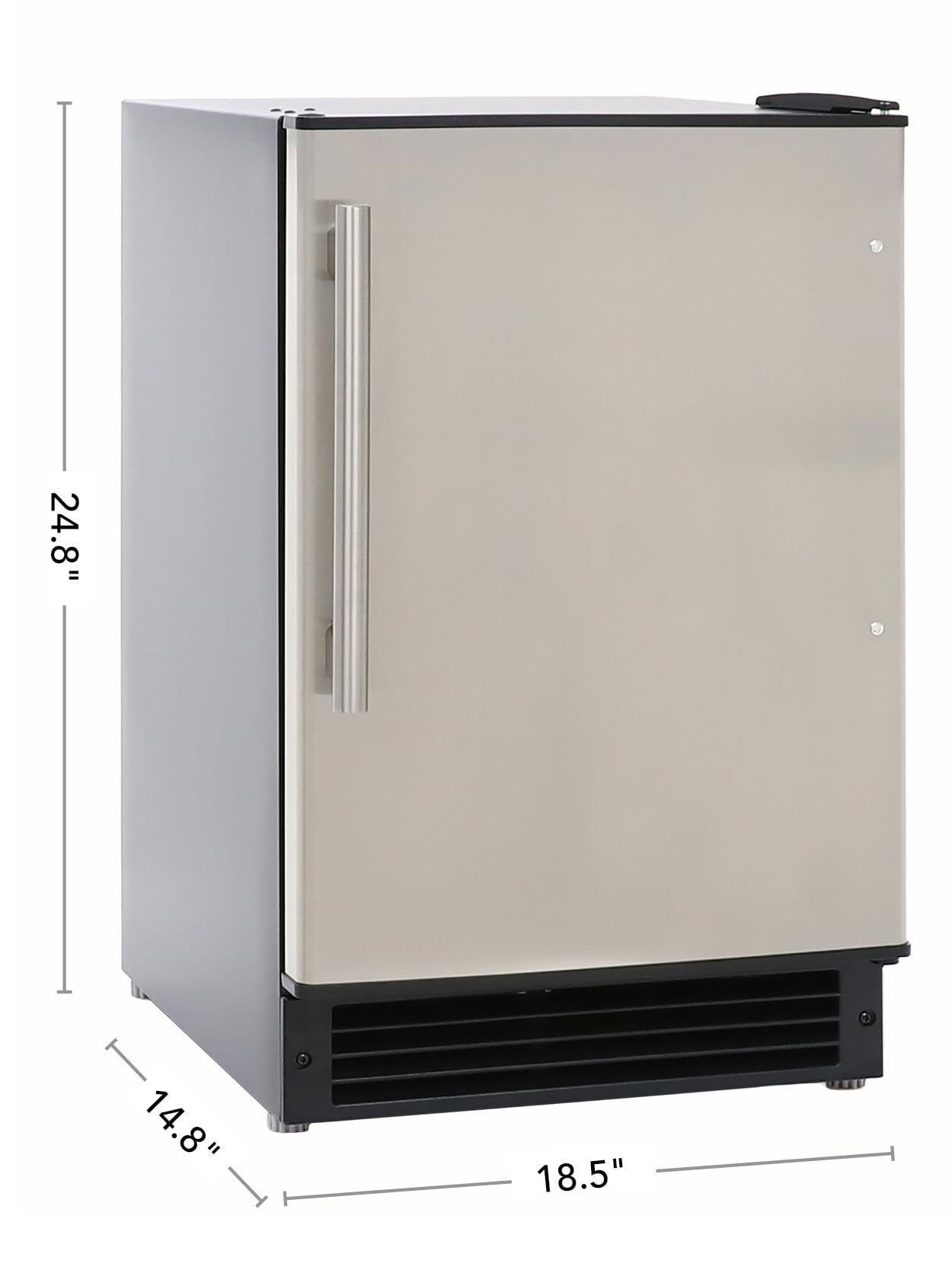Maxx Ice MIMC15C, Countertop or Built-in Ice Maker, 15 lbs, in Stainless Steel