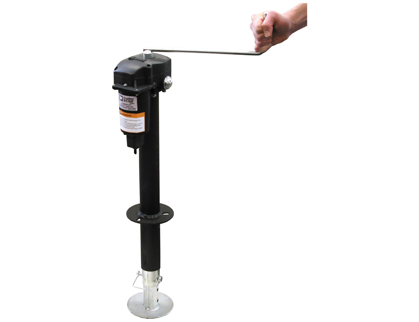 Buyers Products 0093500 12 Volt Electric Trailer Jack, 3500 lb Power Tongue Jack, Pre Wired 7 Way RV Connector, A Frame Mount, Drop Leg, Built-In Leveling Gauge, LED Night Light, Manual Crank Backup