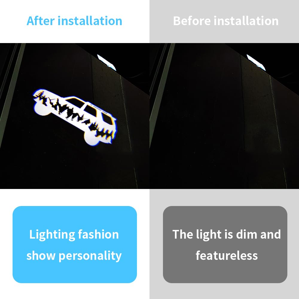akarin 2 PCS LED Car Door Logo Lights Compatible with 4Runner 2010-present Black Puddle Lamp Projector Laser Welcome Light
