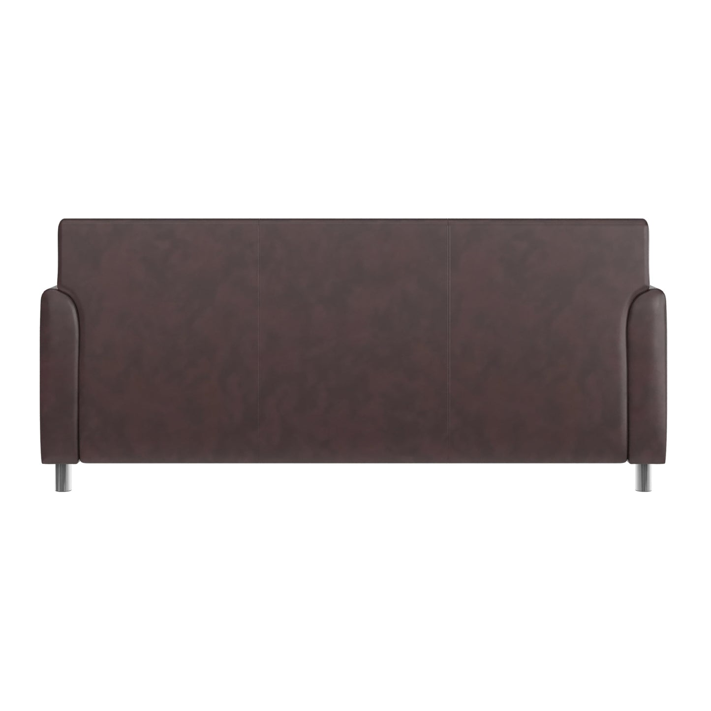 Flash Furniture Hercules Diplomat Side Reception Sofa with Chrome Legs, Lobby Chair with Cushions and Flared Arms, Brown LeatherSoft