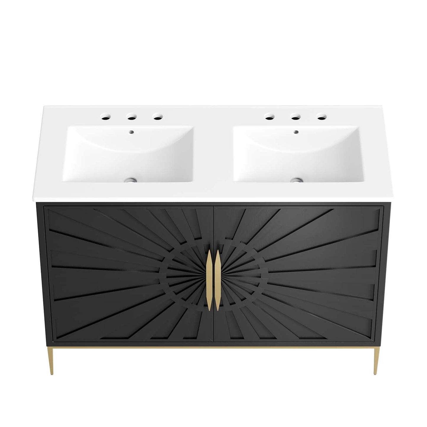 Modway Awaken Bathroom Vanity Cabinet, 48", White Black