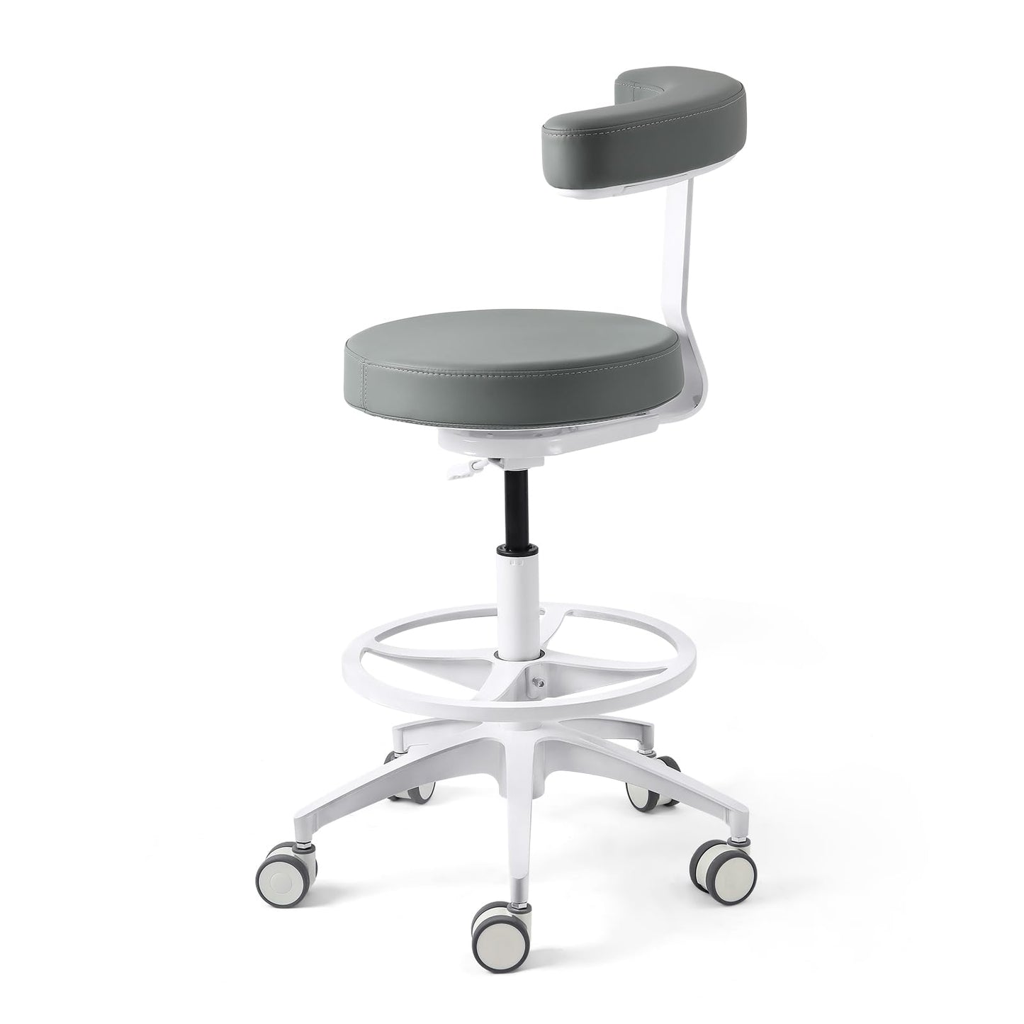JMU Dental Assistant Chair with Arm Rest for Medical Clinic Lab, Gray