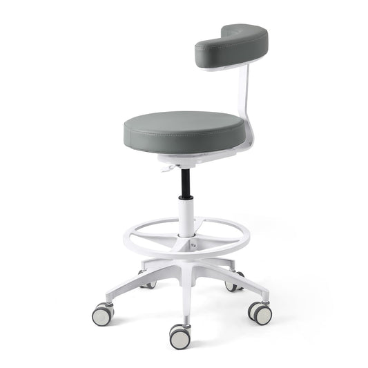 JMU Dental Assistant Chair with Arm Rest for Medical Clinic Lab, Gray