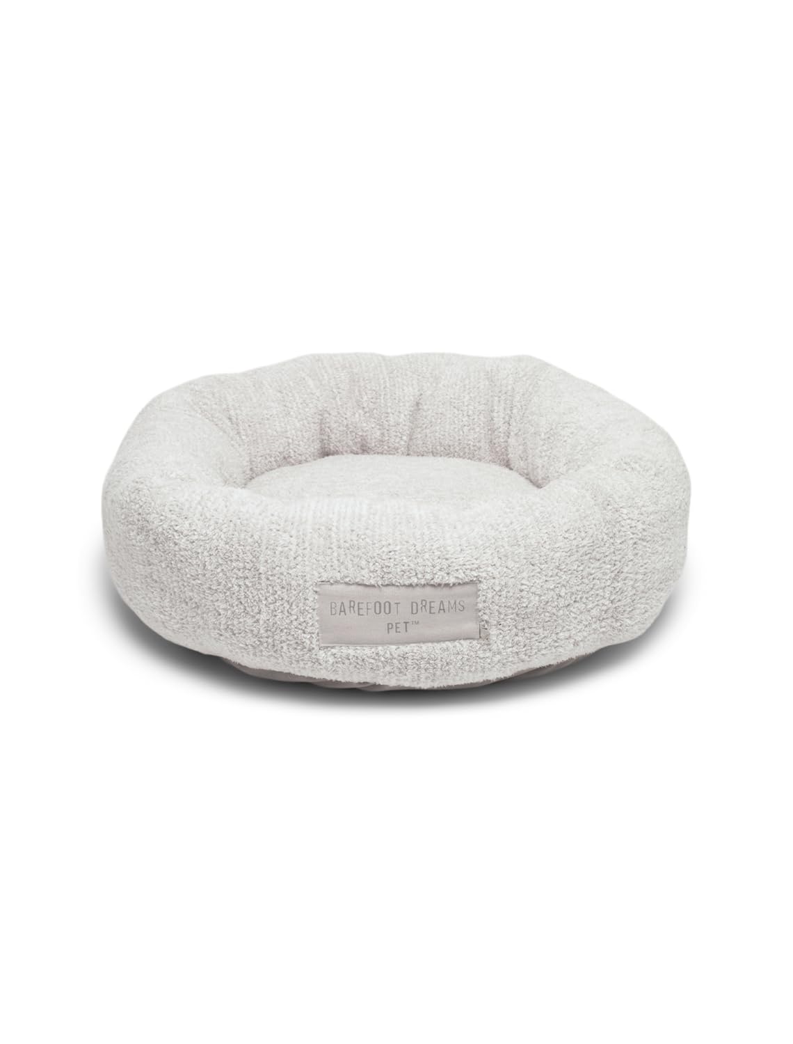 Barefoot Dreams CozyChic Round Pet Bed, Dog Accessories, Pearl/Silver-Medium