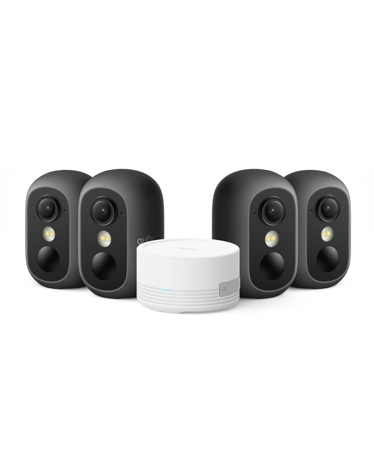 eufy Security eufyCam C35 4-Cam Kit, Wireless Security Indoor/Outdoor Camera, Magnetic Mount, Color Night Vision, Local Storage, No Subscription, IP67, Solar Panel Compatible, Built-in 8GB, Black
